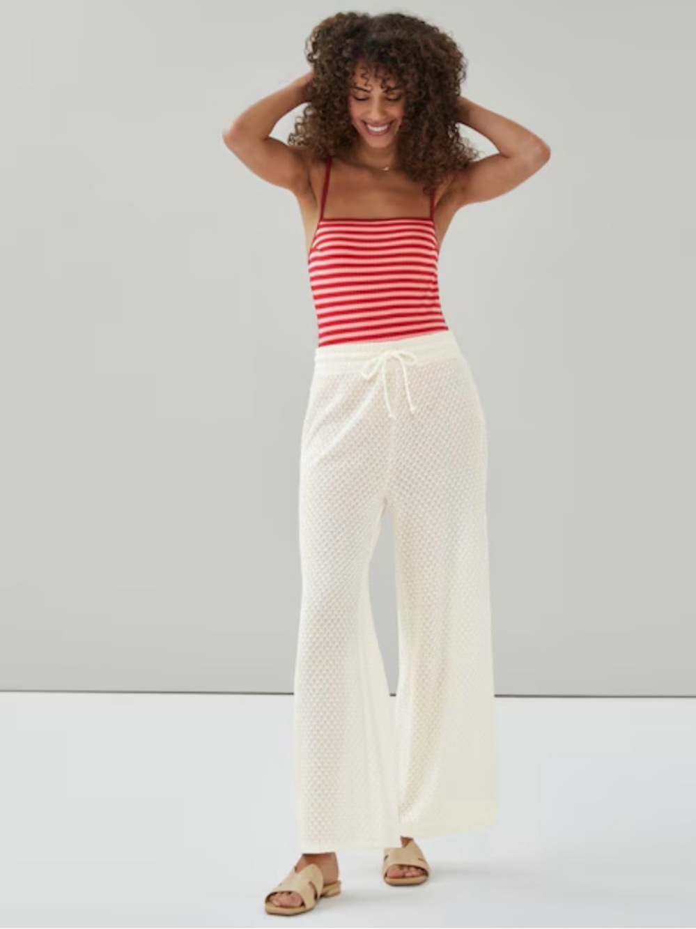 Joe Fresh Cream Crochet Coverup Pant